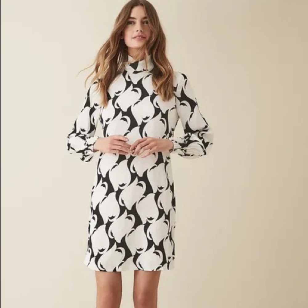 NWT Reiss Azzura Swirl Printed Shift Dress, US Size 4, ASO Meghan Markle
